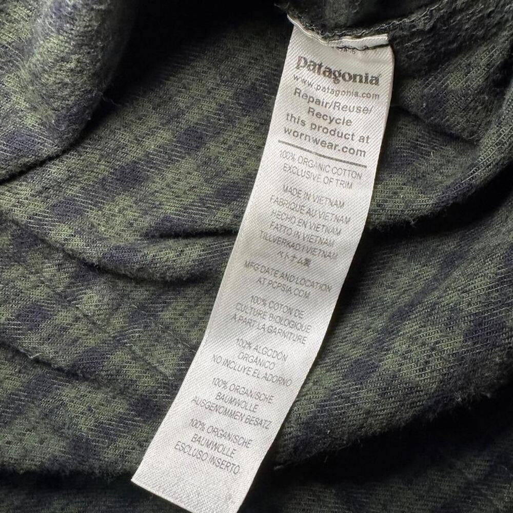 Patagonia VTG 2010s Men’s Green Black 90s Grunge Indie LS Flannel — MEDIUM - Picture 6 of 6